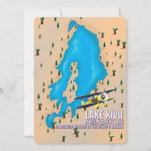 Grand lac africain lac Kivu carte de voyage.