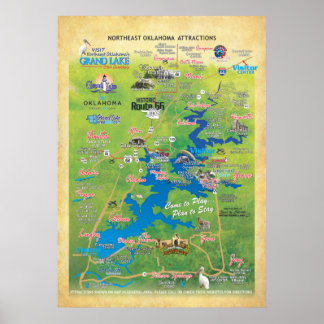 Grand Lake OK attractions map 19 Poster