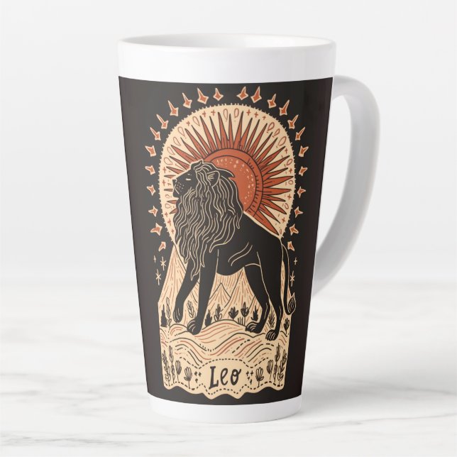 Grand latte Mug Leo Zodiaque céleste Art (Angle droit)