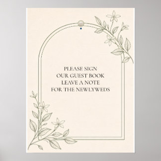 Grand livre d'or botanique olive de mariage