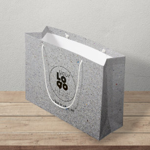 Grand logo personnalisé Recyclé Papier gris sac d'