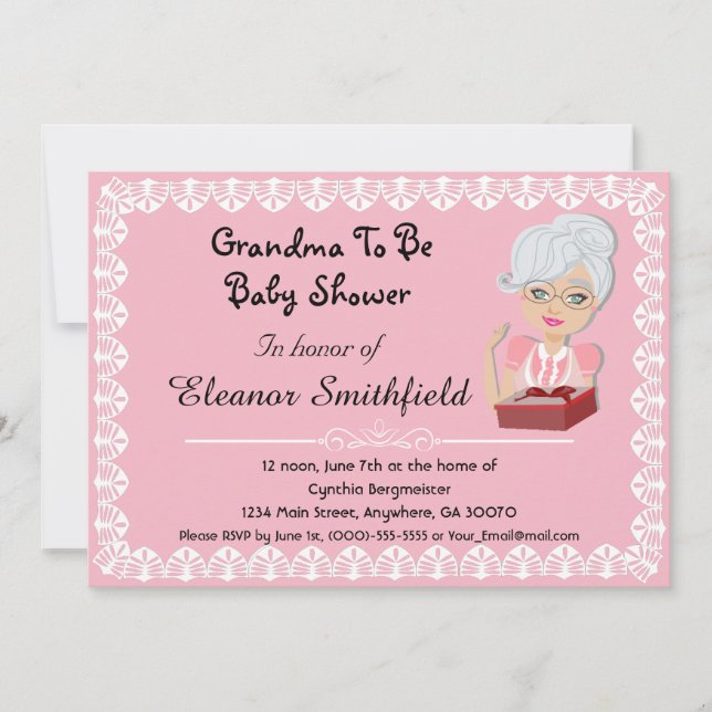 Grand-maman à être invitation de baby shower (Devant)
