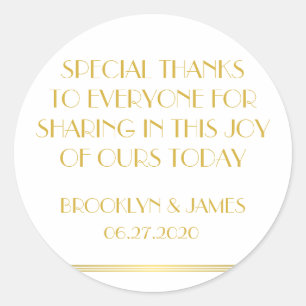 Grand Merci Gold Gatsby Stickers de mariage