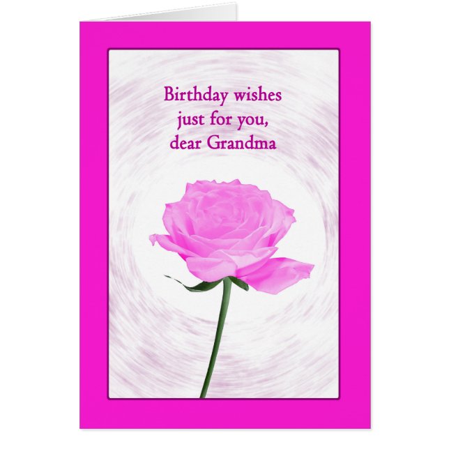 Grand-mère Anniversaire belle rose rose (Devant)