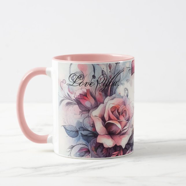 Grand-mère Coeurs Aimer Mug (Gauche)