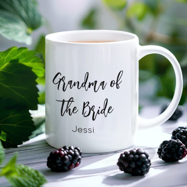 Grand-mère de la mariée Black White Mariage Mug (Créateur téléchargé)