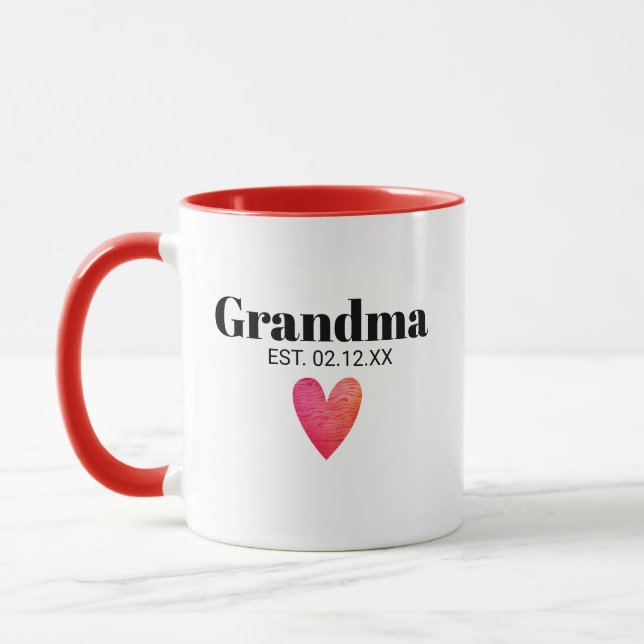 Grand-mère Faire-part de naissance Mug (Gauche)