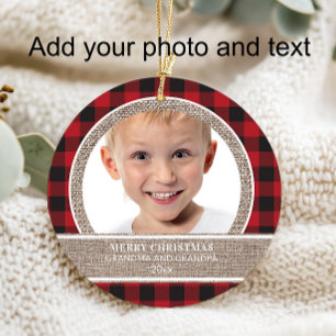 Grand-mère Grand-père Noël Plaid Rouge et Noir de 
