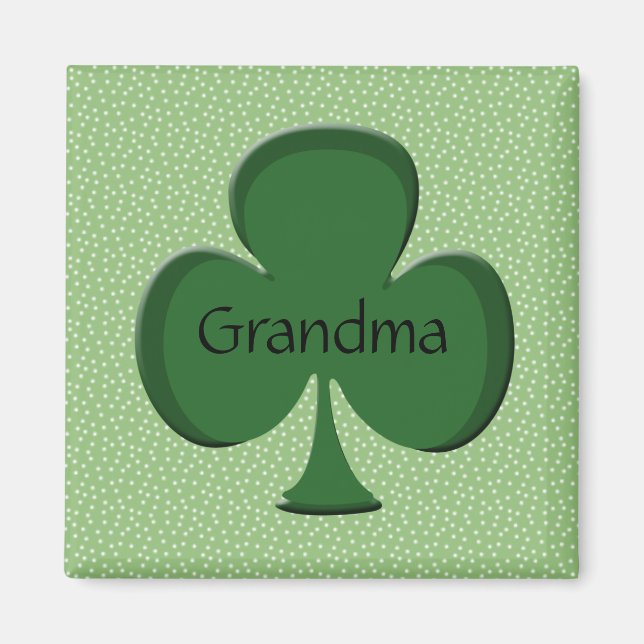 Grand-mère Irlandais Shamrock Magnet (Devant)