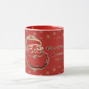 Grand-mère Noël Mug mignonne Père Noël Red Gold El