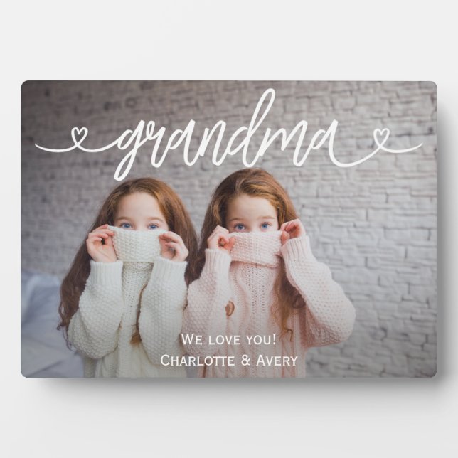 Grand-mère Nous vous aimons Plaque Photo personnal (Devant)