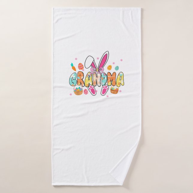 Grand-mère Pâques Grand-mère Coquette Lapin Oreill (Serviette de bain)