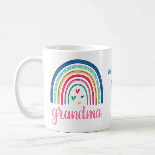 Grand-mère personnalisée Arc-en-ciel café Mug (Gauche)