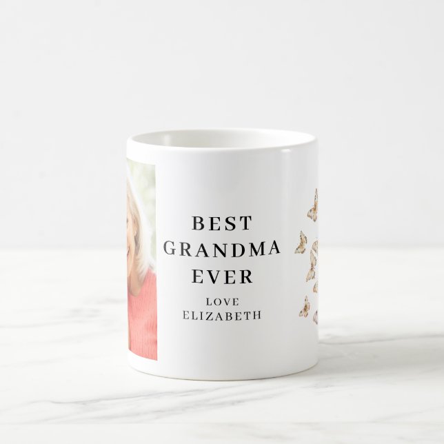 Grand-mère Photo Papillon Mug (Centre)