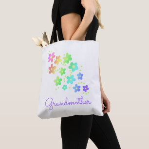 Grand-mère Rainbow Flowers Sac fourre-tout