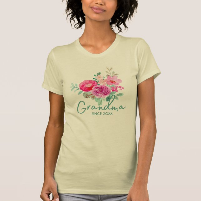 Grand-mère T-shirt à l'élégance florale (Devant)