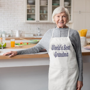 Grand-mère texte gris long tablier