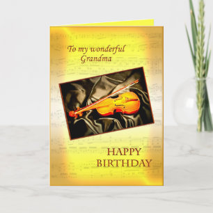 Grand-mère, une carte d'anniversaire musicale avec
