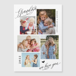 Grand-mère We Love You Photo Collage Typographie