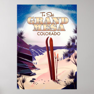 grand mesa, affiche de ski du Colorado.