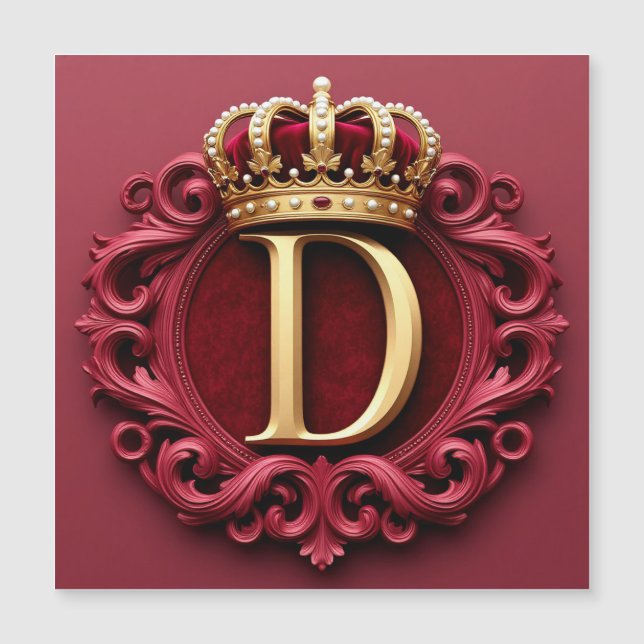 Grand Monogramme D sur Velours Rouge (Devant)