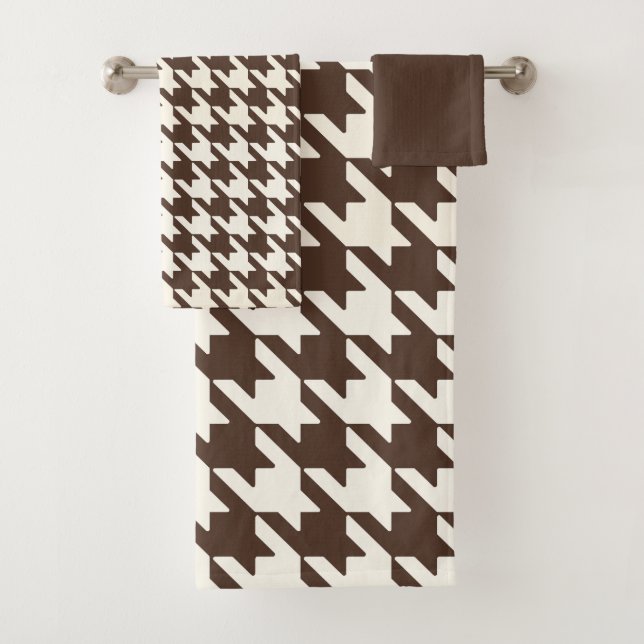 Grand Motif de pied de  foncé Brown et blanc (En situation)