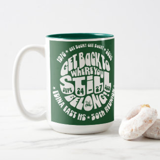Grand mug à café de 16 oz : Vert et Blanc