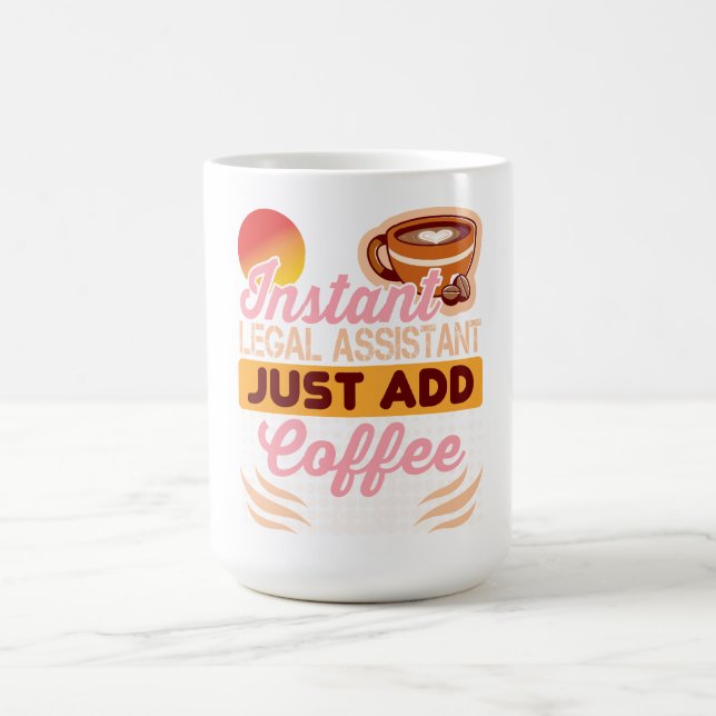 Grand mug à café pour assistant juridique 15oz (Centre)