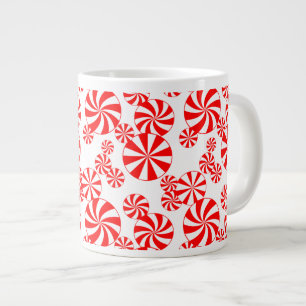 Grand Mug à motif de bonbons rouge et blanc à la m