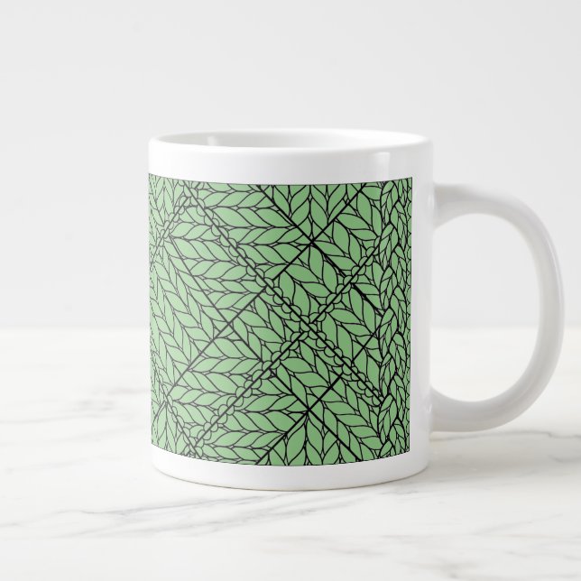 Grand mug blanc SAGE ARGYLE TRICOTÉ (Droite)