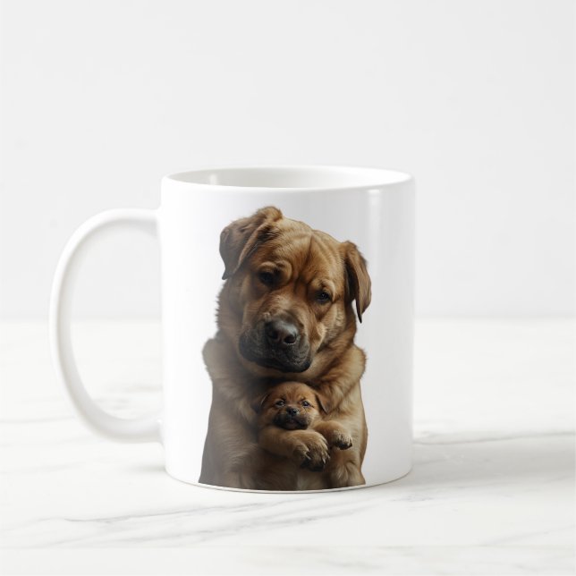 Grand Mug Chien Console Bébé Chien Qui Pleure (Gauche)