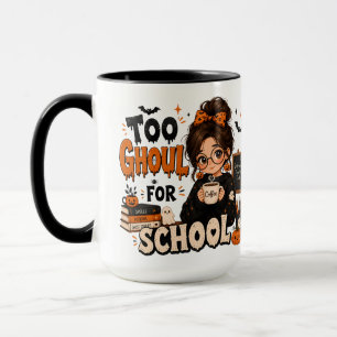 Grand Mug de café Halloween pour enseignant Black