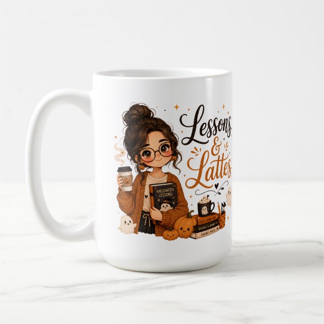 Grand Mug de professeur Halloween Drôle Latte Surn (Gauche)