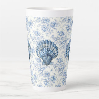 Grand mug en céramique pour latte à décor shell bl