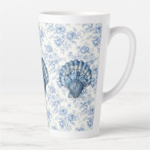 Grand mug en céramique pour latte à décor shell bl