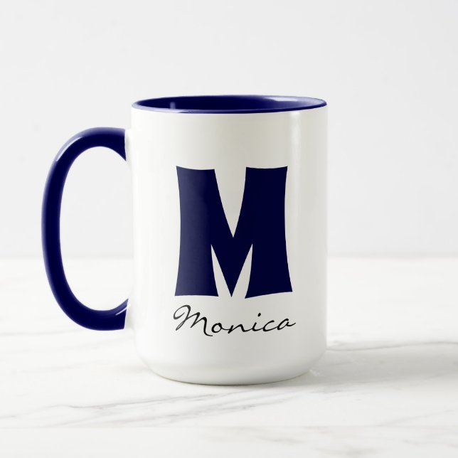 Grand Mug | Énorme Mug | Nom personnalisé monogram (Gauche)