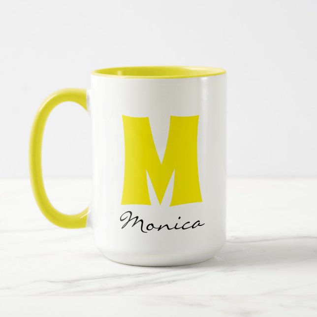 Grand Mug | Énorme Mug | Nom personnalisé monogram (Gauche)
