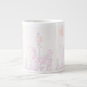 Grand mug Fleurs et papillons au pastel doux