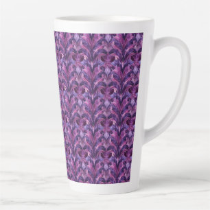 Grand mug latte Art Déco aux tons violets audacieu
