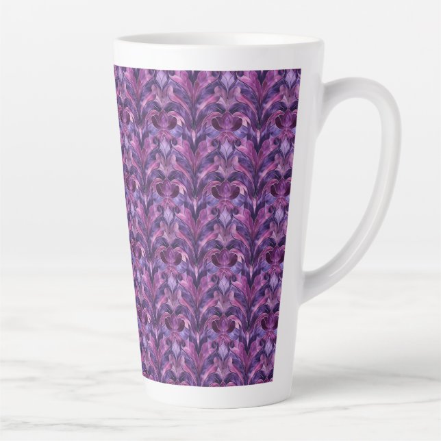 Grand mug latte Art Déco aux tons violets audacieu (Droite)