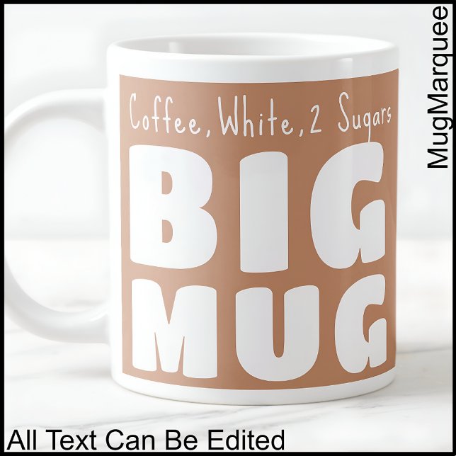 Grand Mug Marron Nom Personnalisé C84 Drôle Origin (Créateur téléchargé)