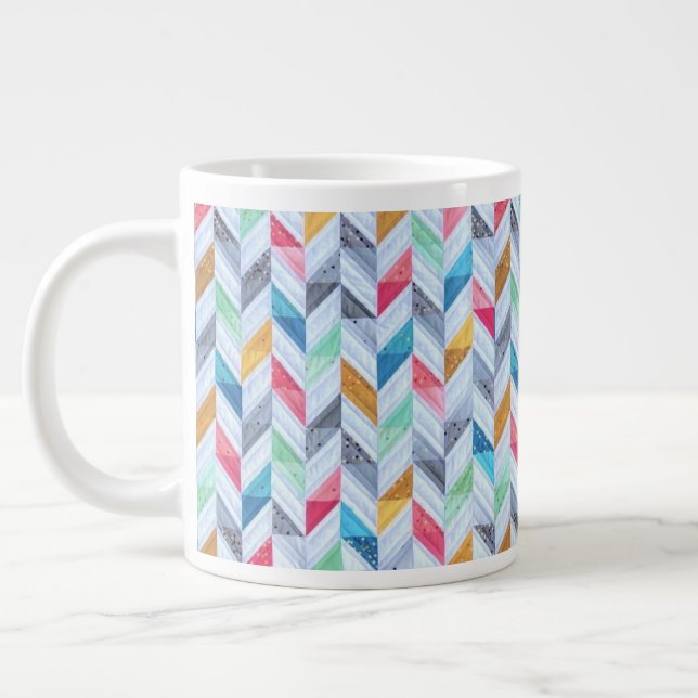 Grand mug - Motif chevron multicolore (Gauche)