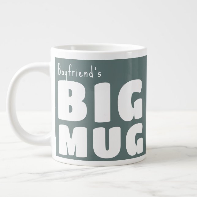 Grand Mug Personnalisé Gris C13 Drôle Original (Gauche)