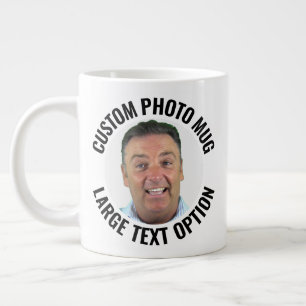 Grand Mug Photo Personnalisé avec Texte de Grande