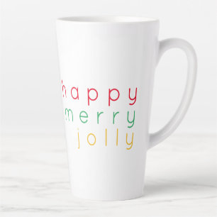 Grand Mug pour Latte « HAPPY MERRY JOLLY »