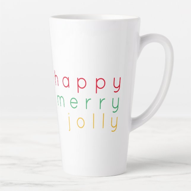 Grand Mug pour Latte « HAPPY MERRY JOLLY » (Droite)