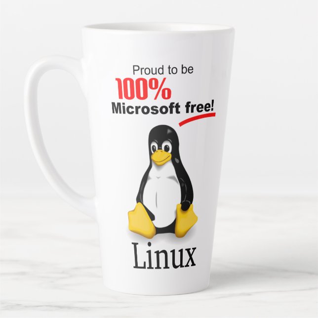 Grand mug pour Linux Latte - Sans Microsoft (Gauche)
