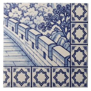 Grand Mur Carreau de Mosaïque Azulejo 6 sur 6 en B