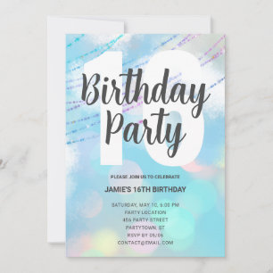 Grand Nombre Bokeh Anniversaire Fête Invitation