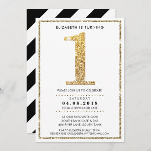 GRAND NOMBRE D'ÂGE INVITATION moderne 1 parties sc